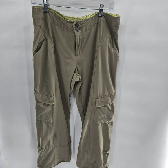 Columbia Titanium Greenish Beige Adjustable Crop Pants Size 10 - Picture 1 of 13